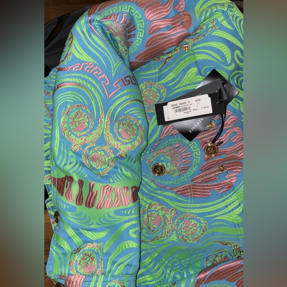Versace Blue and Green Swirl Jacket